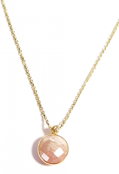 585/-14K GOLD Collier mit citrinfarbenem Bergkristall