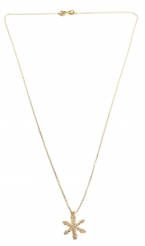585/-14K GOLD Collier mit magischem Schneeflocken Goldanhänger