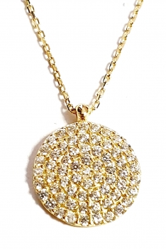 585/-14K GOLD Collier mit bezaubernden Zirkonia bestückt