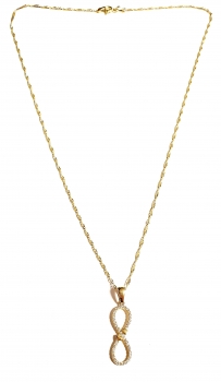 GOLDKETTE 585/-14K MIT ECHTEM 585/-14K UNENDLICHKEITSZEICHEN ANHÄNGER