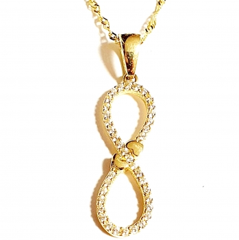 GOLDKETTE 585/-14K MIT ECHTEM 585/-14K UNENDLICHKEITSZEICHEN ANHÄNGER