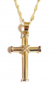 GOLDKETTE 585 (14K) MIT ECHTEM 585 (14K) KREUZANHÄNGER