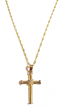 GOLDKETTE 585 (14K) MIT ECHTEM 585 (14K) KREUZANHÄNGER