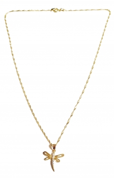 GOLDKETTE 585/-14K MIT ECHTEM 585 / -14K LIBELLEN ANHÄNGER
