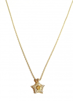 585/-14K GOLD magischer STERN Gold Collier mit lupenreinen Zirkonia bestückt