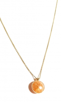 585/-14K GOLD Collier mit feuerfarbenem Bergquarz