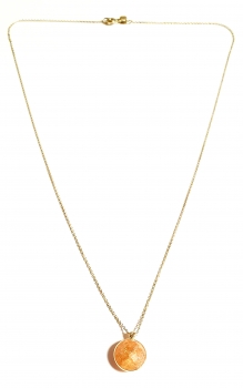 585/-14K GOLD Collier mit feuerfarbenem Bergquarz