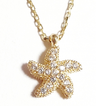 585/-14K GOLD magischer SEESTERN Gold Collier