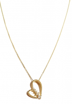 585/-14K GOLD HERZ Collier wirklich bezaubernd