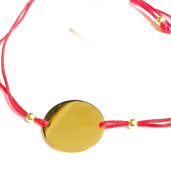 585/-14K GELBGOLD ARMBAND MIT KREISPLATTE, für GRAVUR geeignet