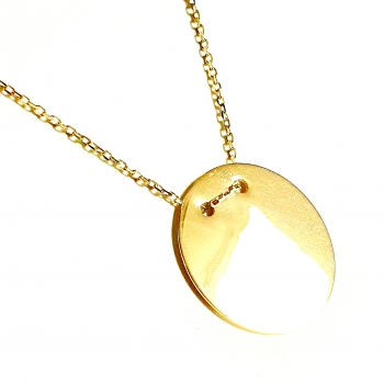 585/-14K GOLD Collier mit runder Gold PLATTE, für Gavur super geeignet