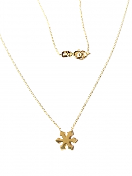 585/-14K GELBGOLD Collierkettchen mit feiner Schneeflocke