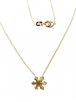 585/-14K GELBGOLD Collierkettchen mit feiner Schneeflocke