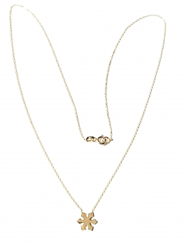 585/-14K GELBGOLD Collierkettchen mit feiner Schneeflocke
