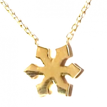 585/-14K GELBGOLD Collierkettchen mit feiner Schneeflocke
