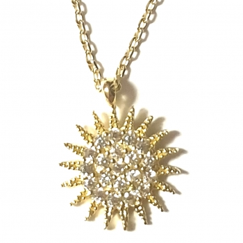 585/-14K GOLD schöner SONNEN Gold Collier