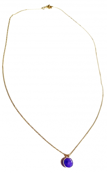 585/-14K GOLD Collier mit einem lila Bergquarz bestückt