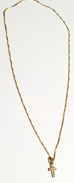 ECHTE 45 cm GOLDKETTE 585 (14K) MIT 585 (14) KREUZANHÄNGER zum SUPER ANGEBOT