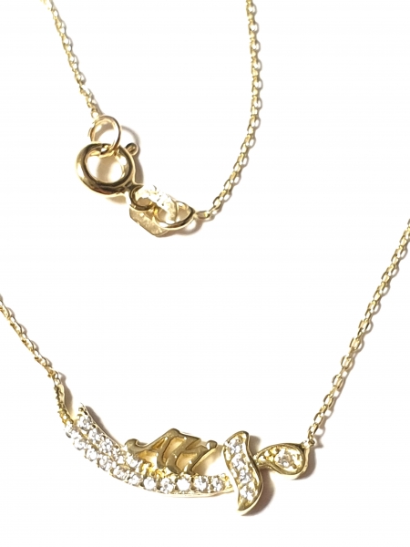 585/-14K GOLD Collier  SCHWERT (KILIC) ZIRKONIA