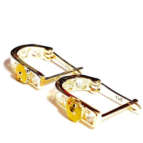 Echt Gold 585/ -14 K Ohrringe schön mit Zirkonia