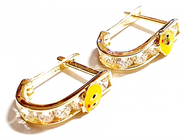 Echt Gold 585/ -14 K Ohrringe schön mit Zirkonia