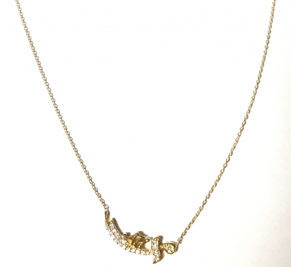 585/-14K GOLD Collier  SCHWERT (KILIC) ZIRKONIA