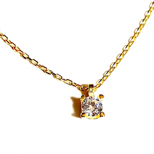 585/-14K GOLD Collier mit einem bezauberndem ZIRKONIA