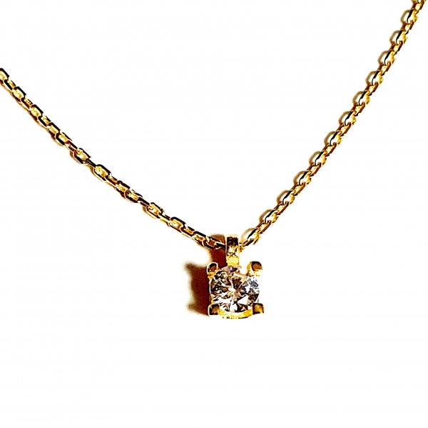 585/-14K GOLD Collier mit einem bezauberndem ZIRKONIA