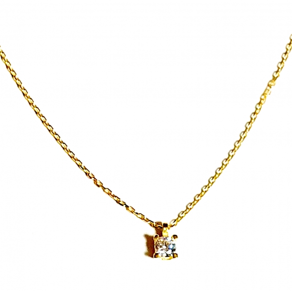 585/-14K GOLD Collier mit einem bezauberndem ZIRKONIA