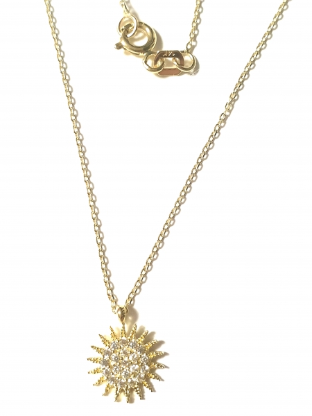 585/-14K GOLD schöner SONNEN Gold Collier