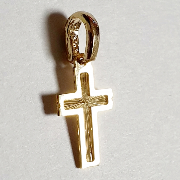GOLDANHÄNGER 585/-14K GOLD KREUZ OHNE STEIN