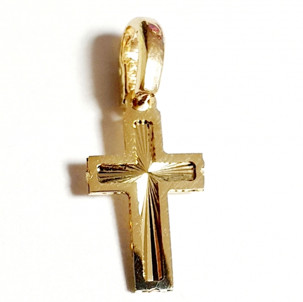 GOLDANHÄNGER 585/-14K GOLD KREUZ OHNE STEIN