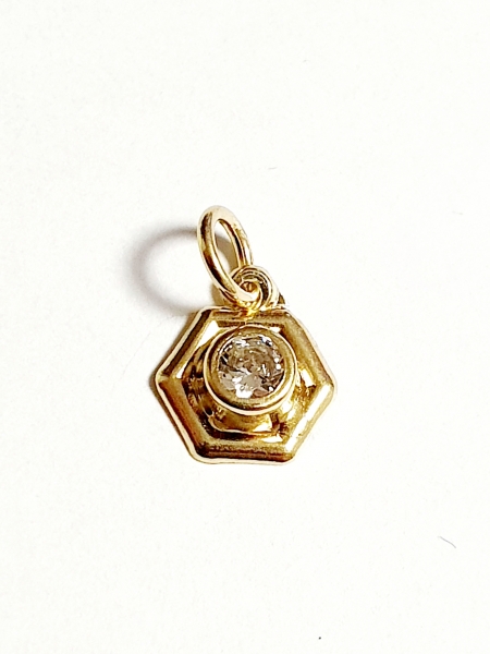 ECHT GOLD 585 /-14K GOLDANHÄNGER MIT ZIRKONIA SUPER ANGEBOT