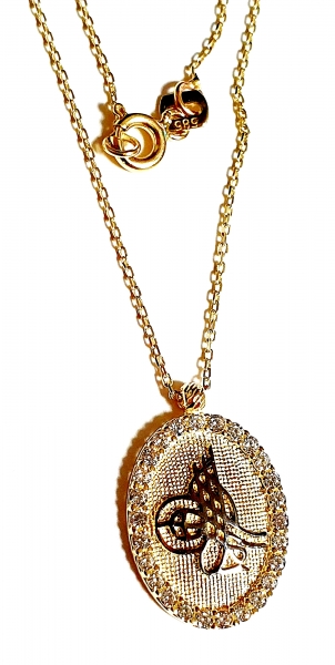 585/-14K GOLD Collier OSMANLI TURA ZIRKONIA