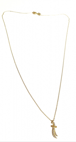 585/-14K GOLD Collier SCHWERT (KILIC) ZIRKONIA