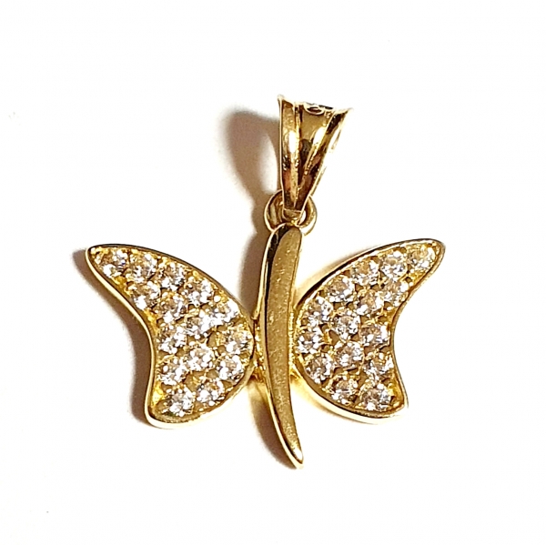 Goldanhänger 585/-14K massiv GOLD SCHMETTERLING schön