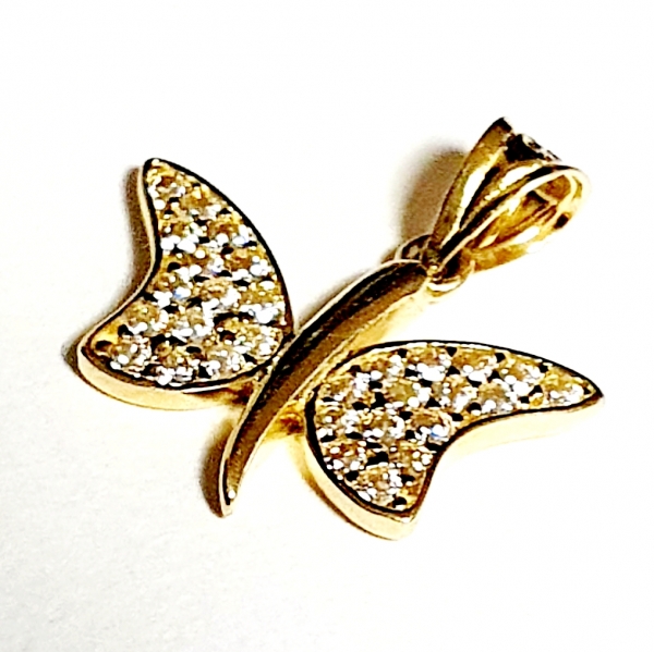 Goldanhänger 585/-14K massiv GOLD SCHMETTERLING schön