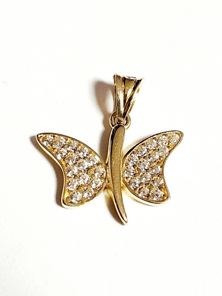 Goldanhänger 585/-14K massiv GOLD SCHMETTERLING schön