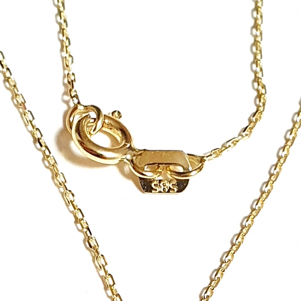 585/-14K GOLD Mond Stern Gold Collier mit Zirkonia bestückt