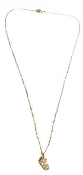 585/-14K GOLD Babyfüsschen Collier mit Zirkonia