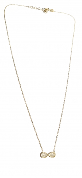 585/-14K GOLD UNENDLICHKEITSZEICHEN Gold Collierkettchen mit Zirkonia