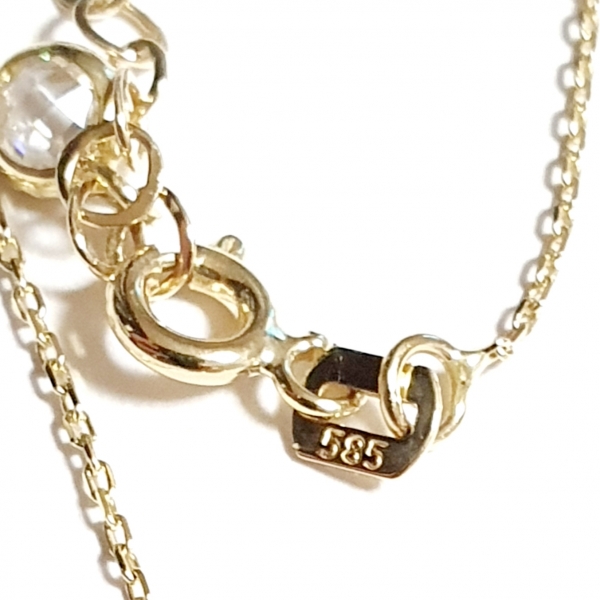 585/-14K GOLD UNENDLICHKEITSZEICHEN Gold Collierkettchen mit Zirkonia