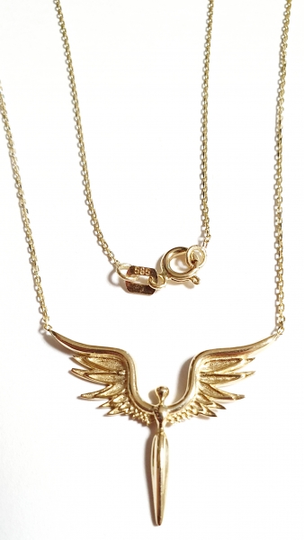 585/-14K GOLD ATEMRAUBENDER ERZENGEL MICHAEL GOLD Collier