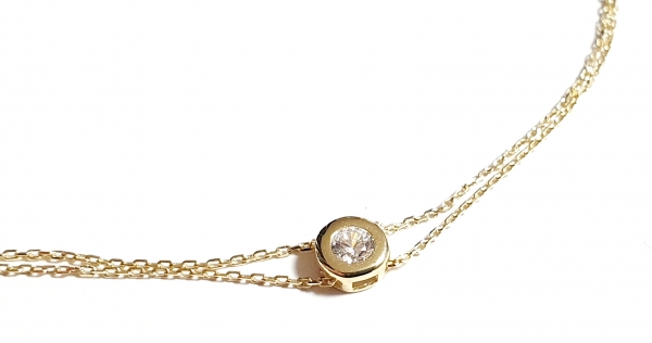 Echter 585/-14K GELBGOLD ARMBAND MIT ZIRKONIA