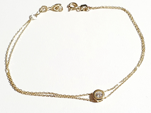 Echter 585/-14K GELBGOLD ARMBAND MIT ZIRKONIA