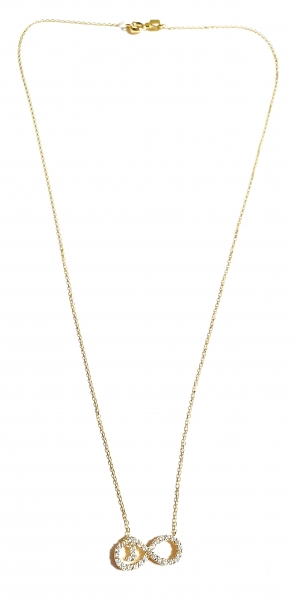 585/-14K GOLD UNENDLICHKEITSZEICHEN Gold Collier mit Zirkonia bestückt