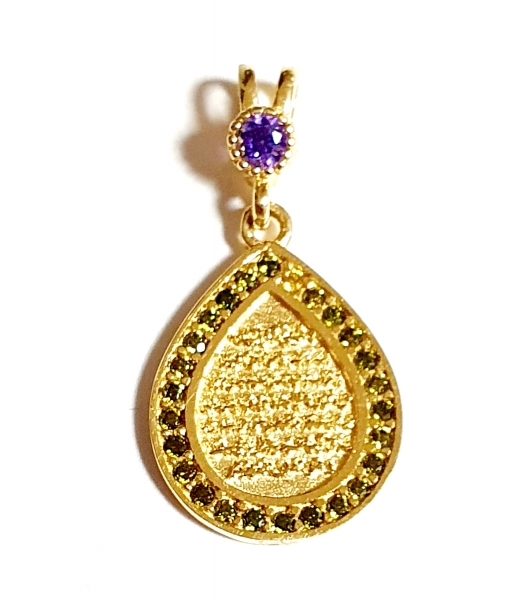 ECHTER GOLDANHÄNGER 585/-14K GOLD MIT STEINEN AYETEL KURSI