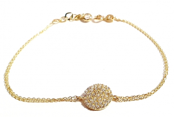 585/-14K GELBGOLD ARMBAND MIT ZIRKONIA
