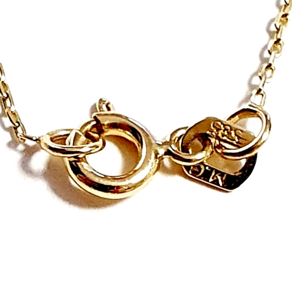 585/-14K GOLD magische Engelsflügeln-Herz Gold Collier mit Zirkonia bestückt