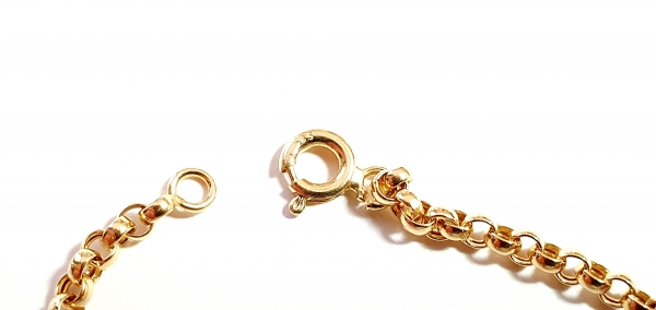 585/-14K GELBGOLD KINDERARMBAND MIT PLATTE türkische Auge, für Gravur geeignet